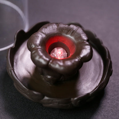 Purple Sand Dragon Backflow Incense Burner Creative Led Light Windproof Cover Dragon Backflow Incense Burner Home Decoration - SkyeDragon Gifts