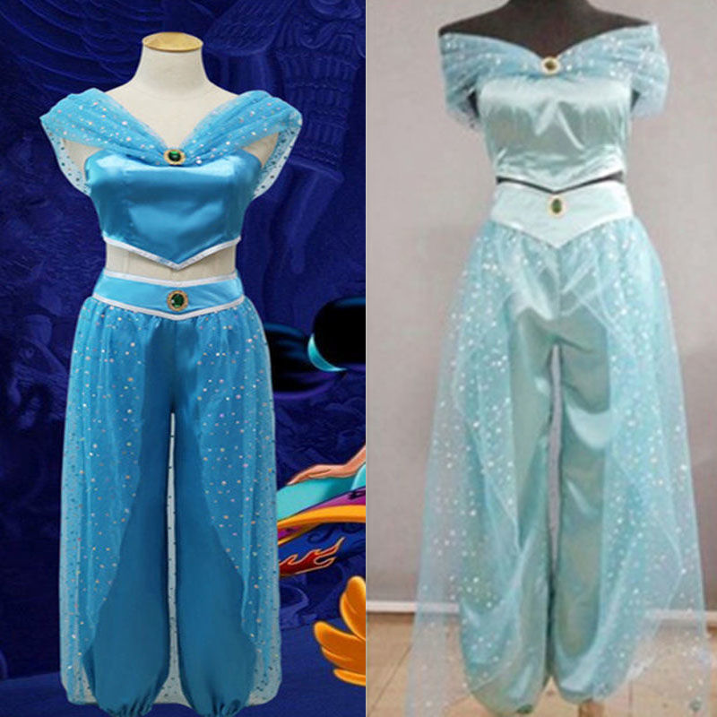 Aladdin Princess Jasmine Adult Cosplay Costume Fantasy Role Play Dress - SkyeDragon Gifts