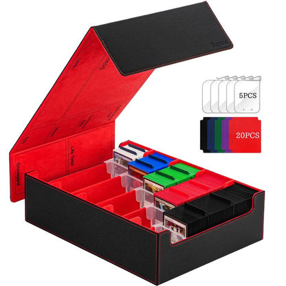 3800+ Capacity Card Storage Box. Includes 20 Dividers, 5 Supporters, Leather Magnetic Closure. Great for YuGiOh & MTG Cards. - SkyeDragon Gifts