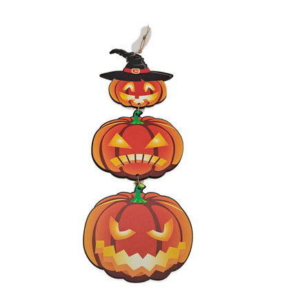Halloween Wooden Crafts Pumpkin Tree Hanging Decorative Outdoor Garden Card Terrible - SkyeDragon Gifts