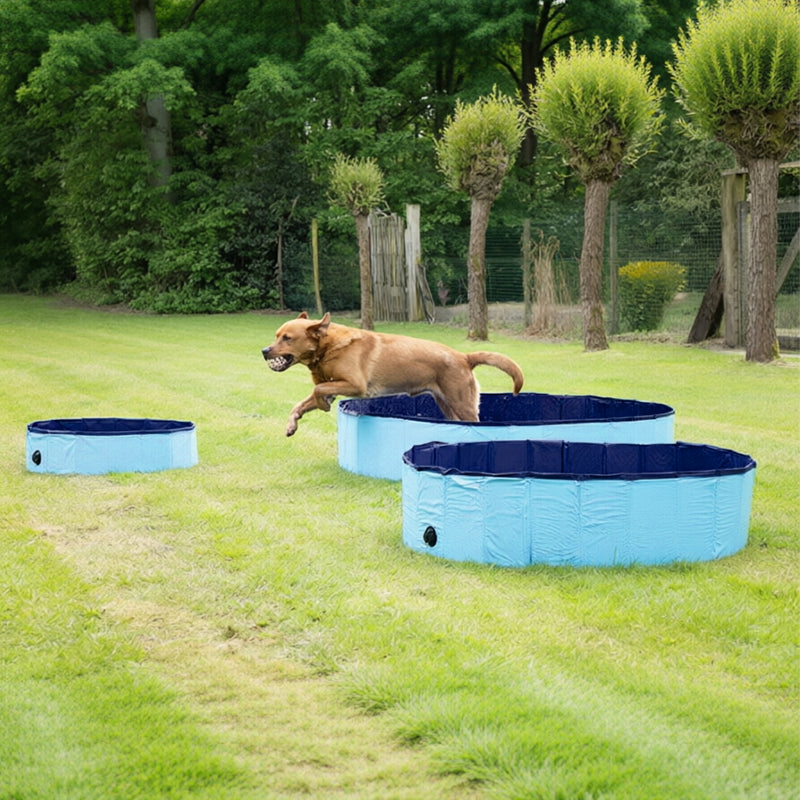 Portable Dog Swimming Pool – Foldable Pet Bathing Tub with Drain, Outdoor Puppy Pool for Summer Water Fun & Cleaning - SkyeDragon Gifts