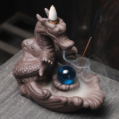 Back Flow Incense Burner Creative Home Decoration Purple Sand Crafts