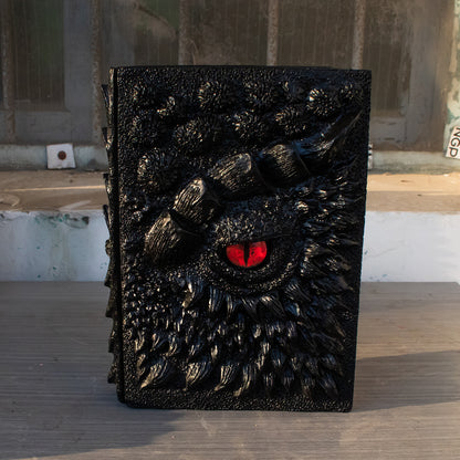 New Clear Cream-Colored Resin Animated Dragon Book with Demon's Eye for Independent Site - SkyeDragon Gifts