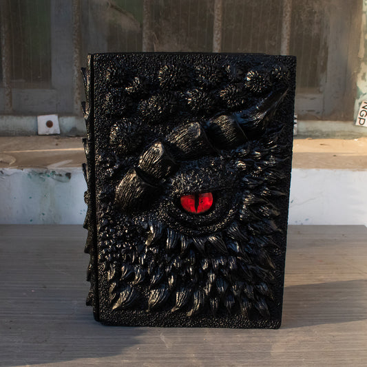 New Clear Cream-Colored Resin Animated Dragon Book with Demon's Eye for Independent Site - SkyeDragon Gifts
