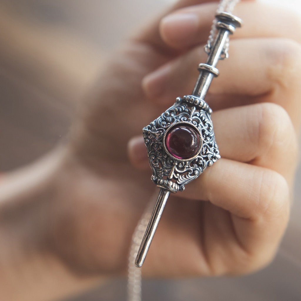 Harry Where The Magical Animals Drip Blood Alliance 925 Sterling Silver Handmade Dragon Breath Stone Necklace Sweater Chain - SkyeDragon Gifts