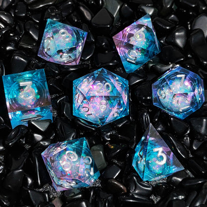 Resin Sand Flow Dice Liquid Core DND DungeonsDragons TRPG Board Game Dice Set Roleplaying Cthulhu - SkyeDragon Gifts