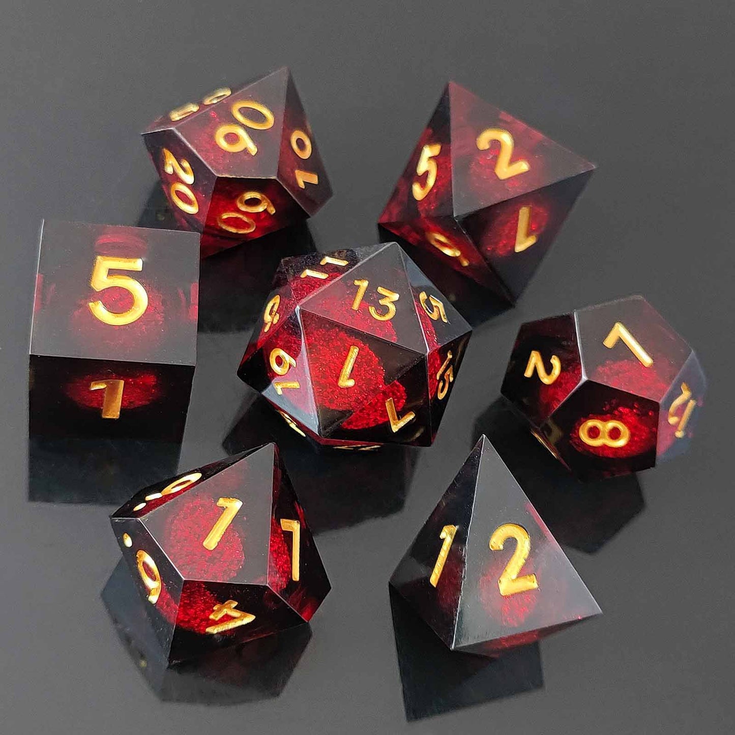 Resin Sand Flow Dice Liquid Core DND DungeonsDragons TRPG Board Game Dice Set Roleplaying Cthulhu - SkyeDragon Gifts