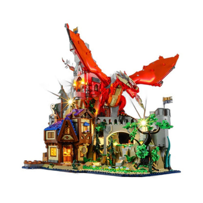 21348 Dragon and Dungeon Red Dragon Legend LED Lighting Building Blocks Toys Decorative Lights Gift - SkyeDragon Gifts