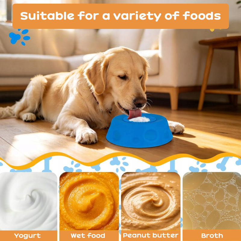 Silicone Dog Lick Bowl Slow Feeder w/ Rolling Ball, Anti-Choking & Non-Slip - SkyeDragon Gifts