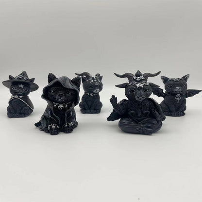 Halloween Magic Cat Resin Craft Ornament Animal Sculpture - SkyeDragon Gifts