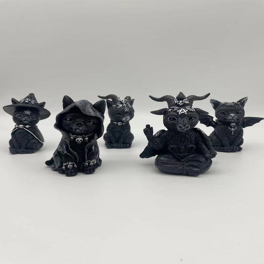 Halloween Magic Cat Resin Craft Ornament Animal Sculpture - SkyeDragon Gifts