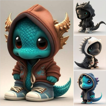 Halloween Dinosaur Resin Ornaments Cute Elf Figurines Seasonal Home Decor