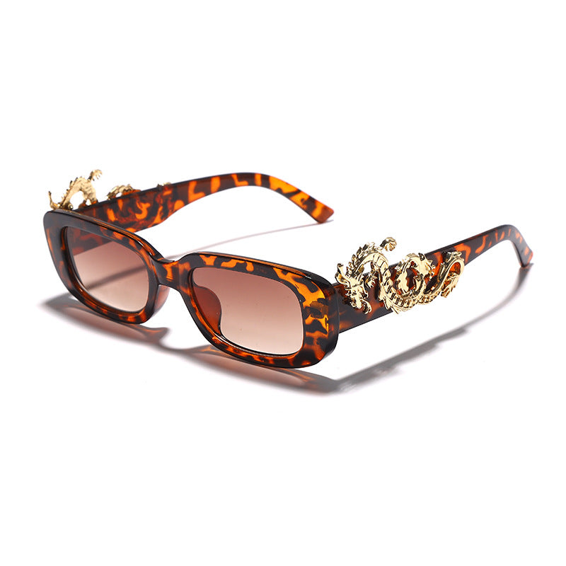 Fashion Small Frame Oval Handmade Diamond Pair Of Dragon Sunglasses Retro Personality Trend Punk Style Glasses And Sunglasses - SkyeDragon Gifts