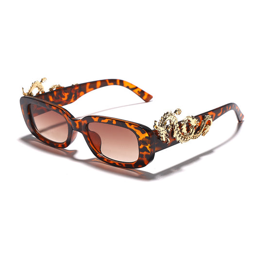 Fashion Small Frame Oval Handmade Diamond Pair Of Dragon Sunglasses Retro Personality Trend Punk Style Glasses And Sunglasses - SkyeDragon Gifts