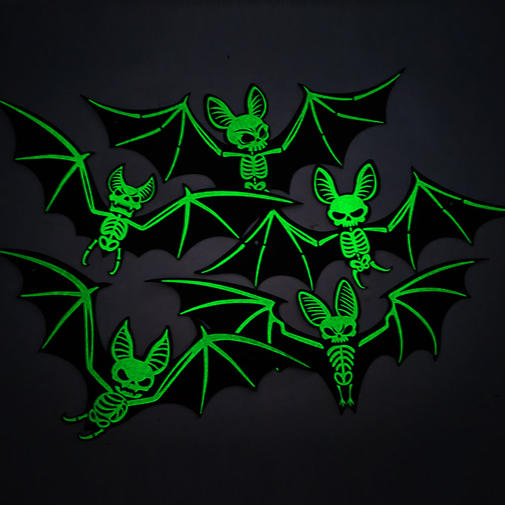 10pcs Halloween Decorations 3D Hanging Bat Fluorescent Glow-in-the-Dark Wall Stickers for Haunted House Party Decoration - SkyeDragon Gifts