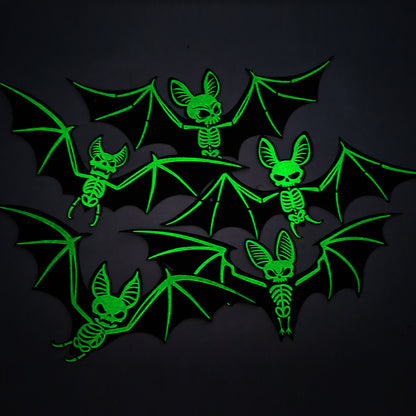 10pcs Halloween Decorations 3D Hanging Bat Fluorescent Glow-in-the-Dark Wall Stickers for Haunted House Party Decoration - SkyeDragon Gifts