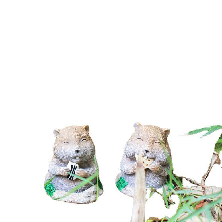 Resin Crafts Cat and Gopher Decoration Outdoor Courtyard Landscape Garden Decoration