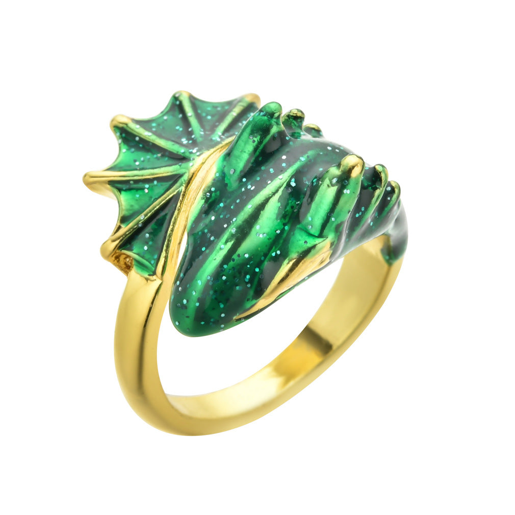 Jade Dragon Ring Lucky Finger Pet Ring Adjustable Opening Vintage Delicate Ring - SkyeDragon Gifts