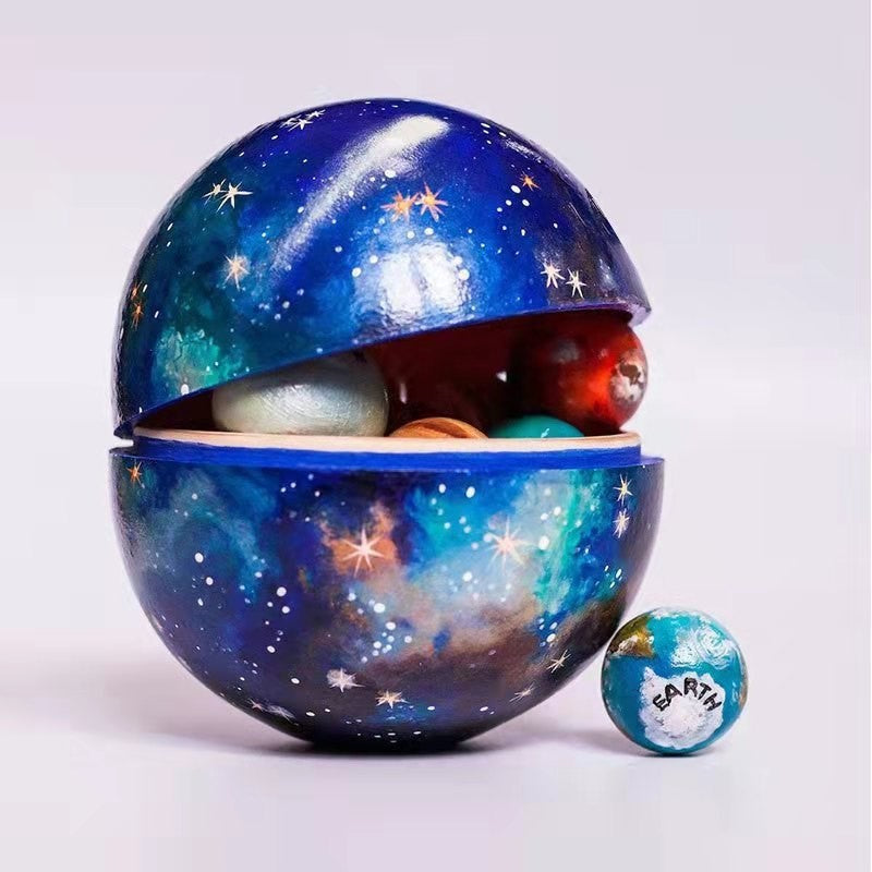 Wooden Solar System Universe Planet Creative Model Decoration Wooden Crafts