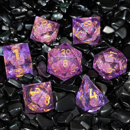 Resin Sand Flow Dice Liquid Core DND DungeonsDragons TRPG Board Game Dice Set Roleplaying Cthulhu - SkyeDragon Gifts