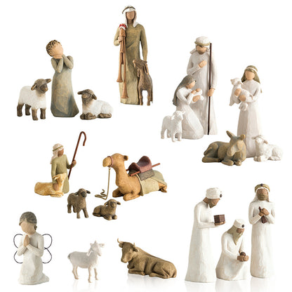 Manger Set Ornament Religious Nativity Six-Piece Ornament Resin Crafts