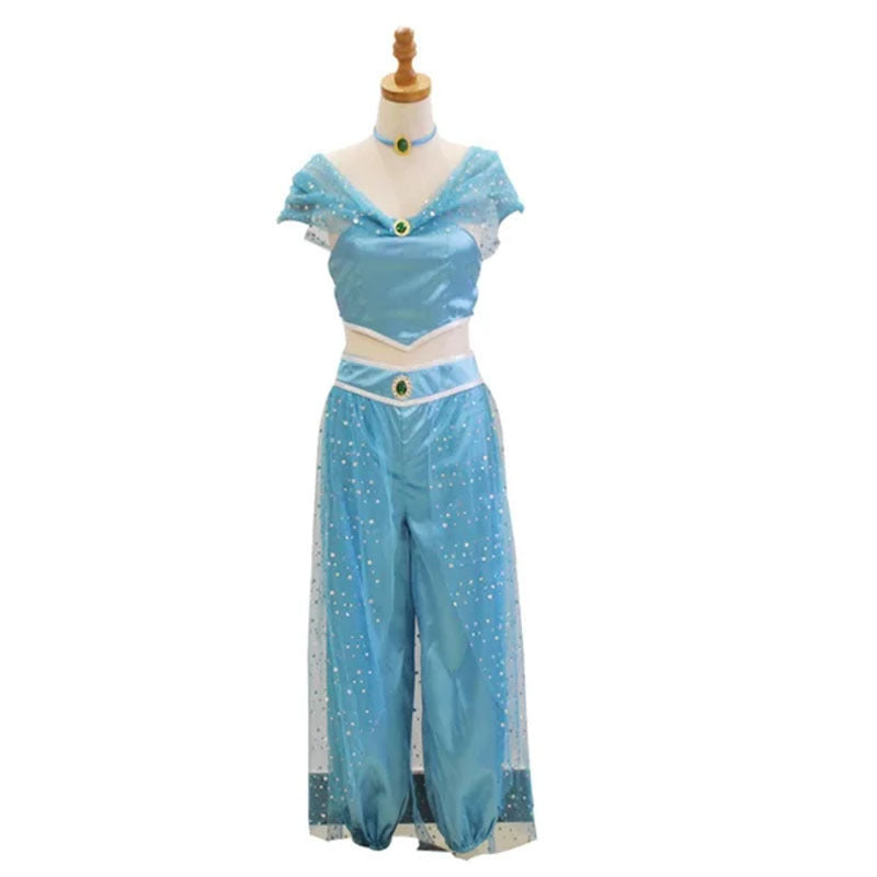 Aladdin Princess Jasmine Adult Cosplay Costume Fantasy Role Play Dress - SkyeDragon Gifts
