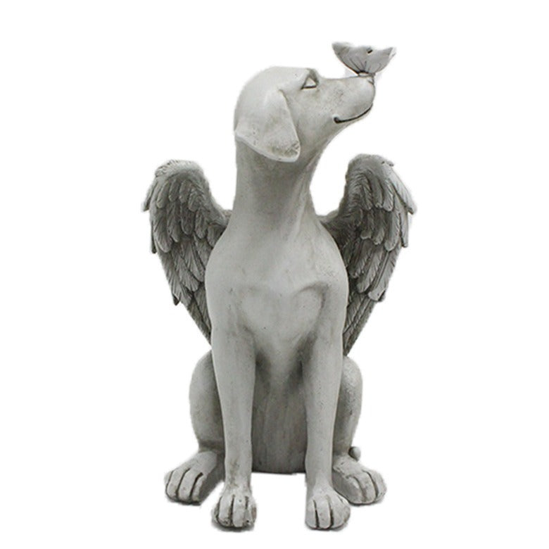 Angel Cat and Dog Resin Figurines Imitation Stone Home Decor