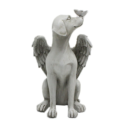 Angel Cat and Dog Resin Figurines Imitation Stone Home Decor