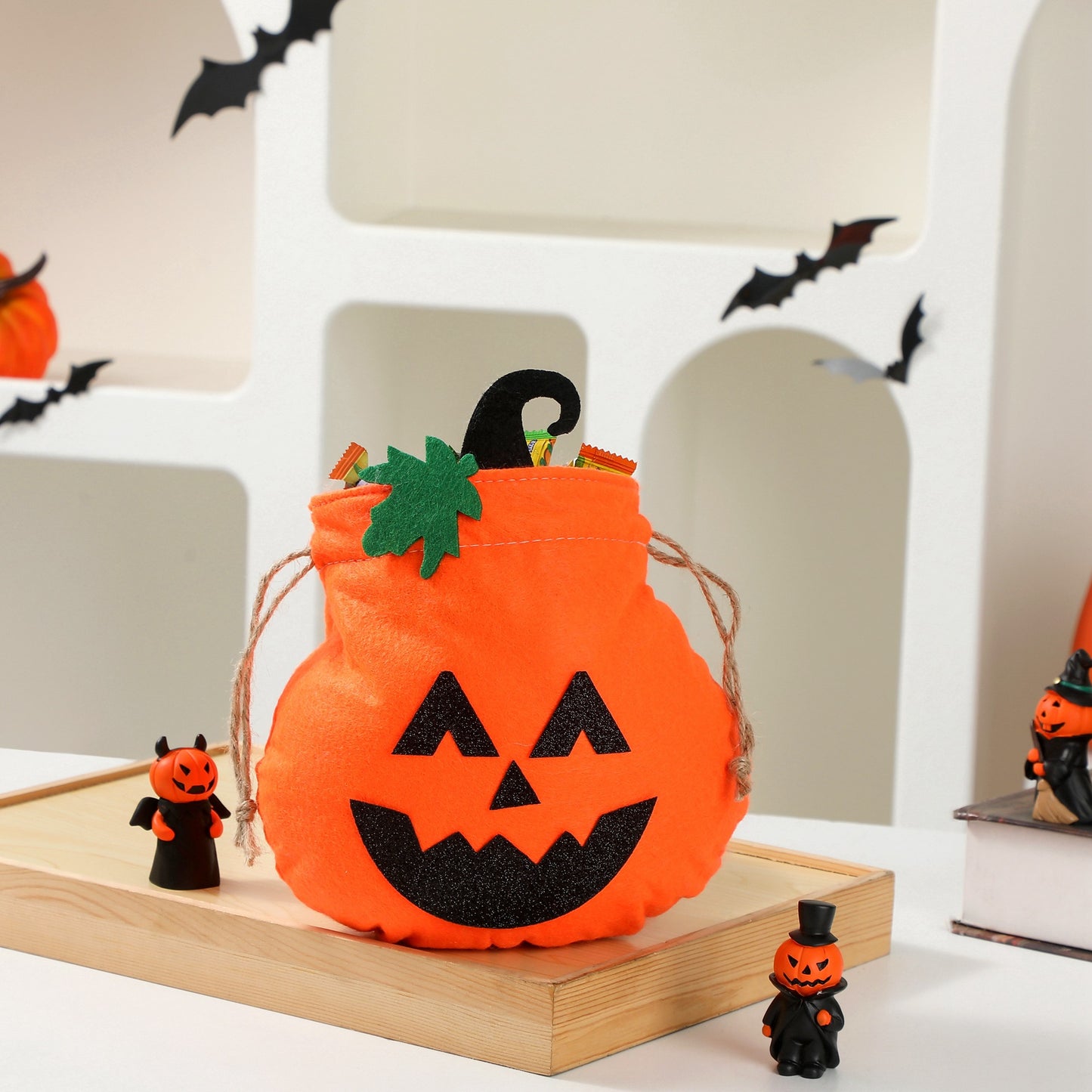 Halloween Decorative Pumpkin Face Tote Bag for Kids Candy Gift Bag Pumpkin Bag - SkyeDragon Gifts