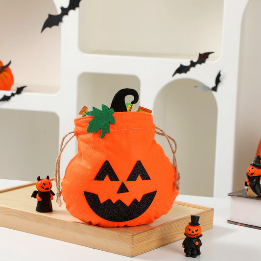 Halloween Decorative Pumpkin Face Tote Bag for Kids Candy Gift Bag Pumpkin Bag - SkyeDragon Gifts