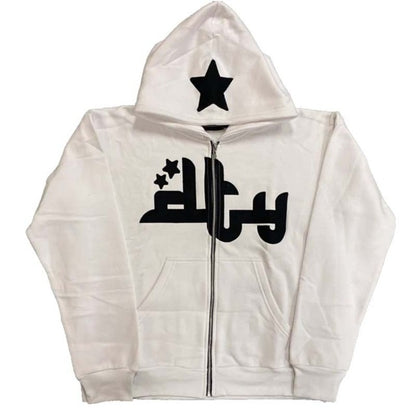 Star Printed Zip Up Hoodies - SkyeDragon Gifts