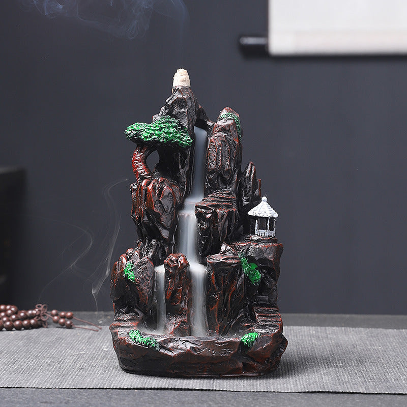 Back Flow Incense Burner Creative Home Decoration Alpine Flowing Water Resin Crafts Sandalwood Incense Burner