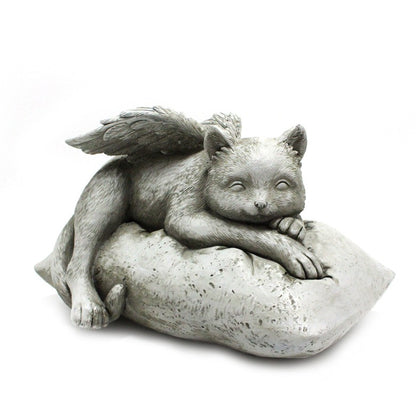 Angel Cat and Dog Resin Figurines Imitation Stone Home Decor