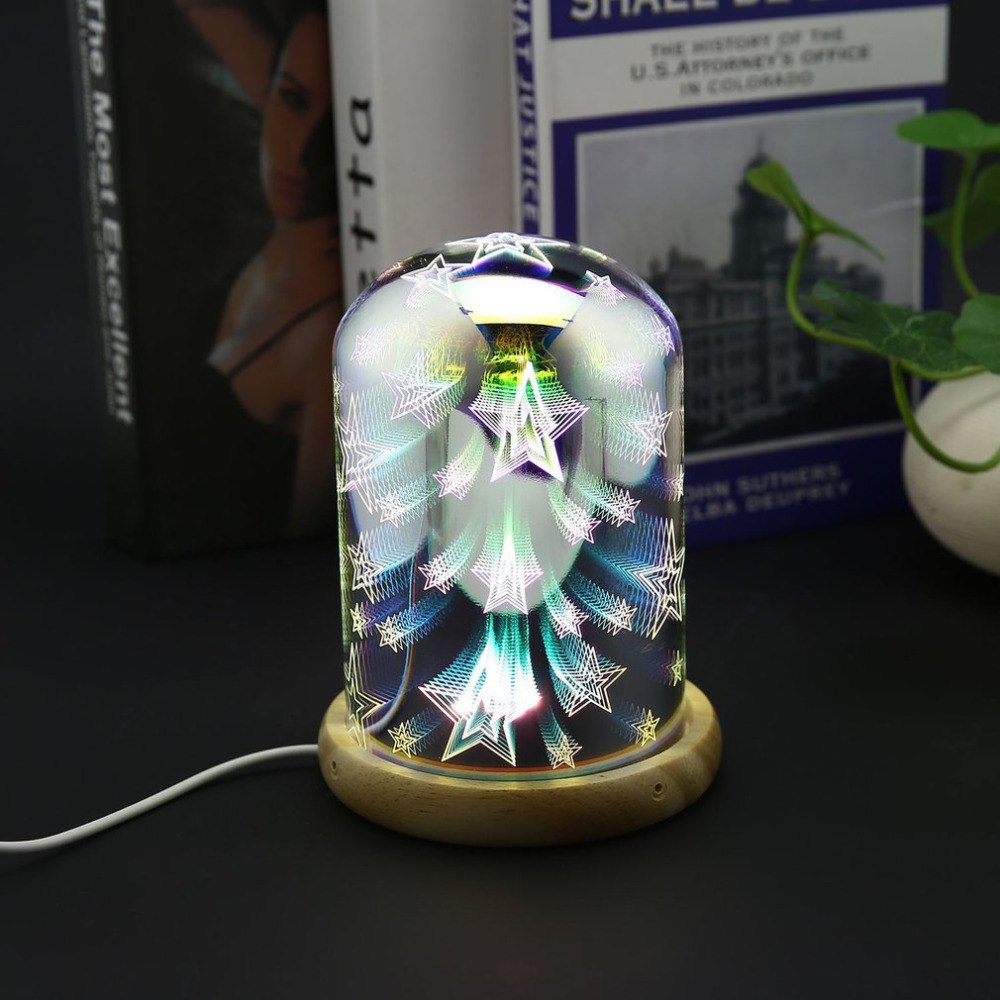 3D Night Light Magic Desk Table Lamp with Glass Cover LED USB Atmosphere Light 37D - SkyeDragon Gifts