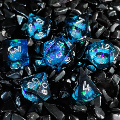 Resin Sand Flow Dice Liquid Core DND DungeonsDragons TRPG Board Game Dice Set Roleplaying Cthulhu - SkyeDragon Gifts