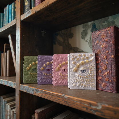 New Clear Cream-Colored Resin Animated Dragon Book with Demon's Eye for Independent Site - SkyeDragon Gifts