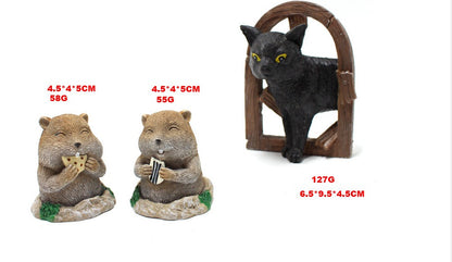 Resin Crafts Cat and Gopher Decoration Outdoor Courtyard Landscape Garden Decoration