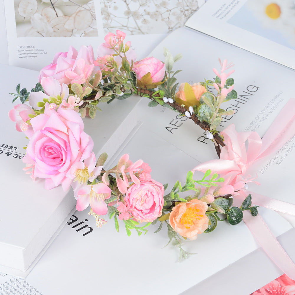 Simulated flower headdress tourist vacation princess flower fairy performance dance hair accessory female