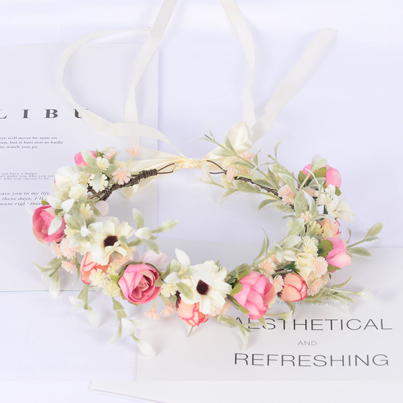 Boho Floral Crown Headband Wedding Bridesmaid Flower Girl Hair Accessory