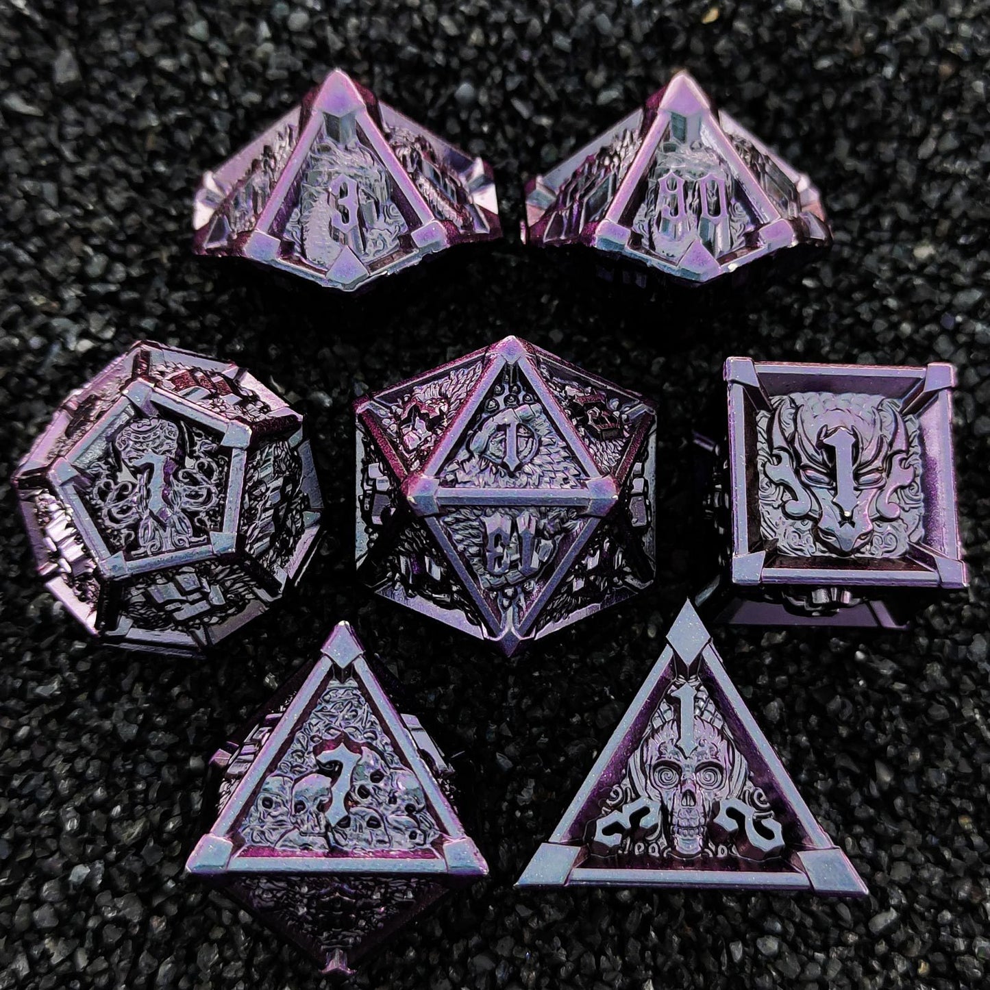 Metal Dice Set DND Dungeons &amp; Dragons Polyhedral RPG Dice Role Playing TRPG Dice d20 - SkyeDragon Gifts