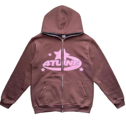 Star Printed Zip Up Hoodies - SkyeDragon Gifts