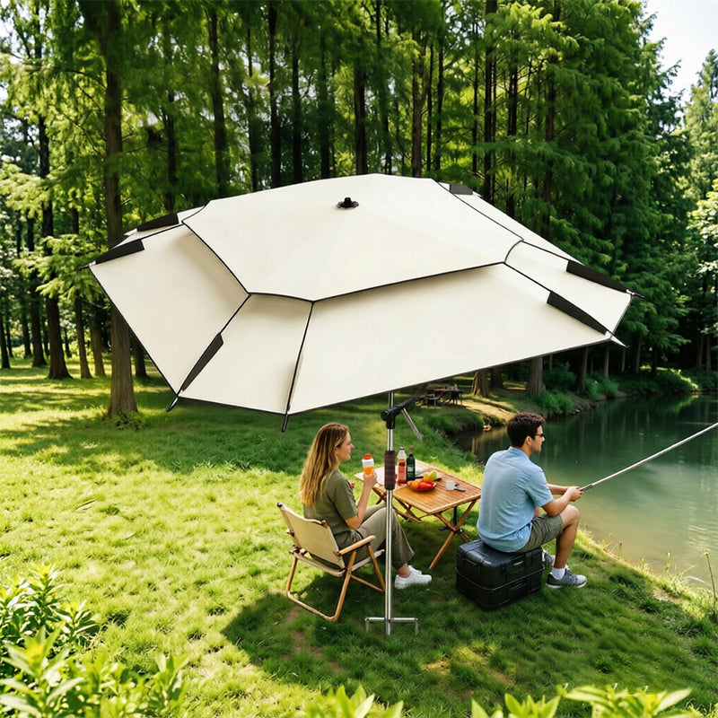 2.0-2.6m Octagonal Fishing Umbrella Portable Beach Sun Shade Camping Parasol UV Waterproof with Carry Bag - SkyeDragon Gifts