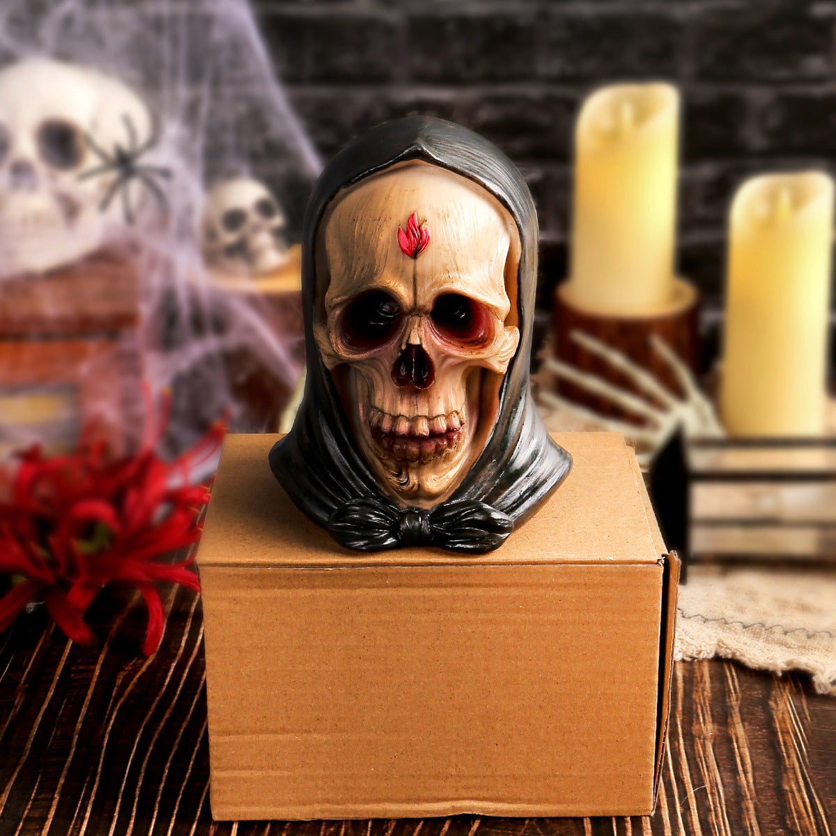 Halloween Skull Ornament Resin Haunted House Decoration For Party Decor