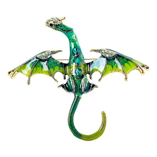 Vintage Dripping Oil Cartoon Flying Dragon Styled brooch for men and women, versatile and personalized suit, coat accessories, pin accessories - SkyeDragon Gifts