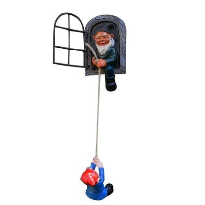 Gardening Decoration Garden Sculpture Turning Over The Window Climbing Dwarf Old Man Big Tree Decoration Resin Crafts