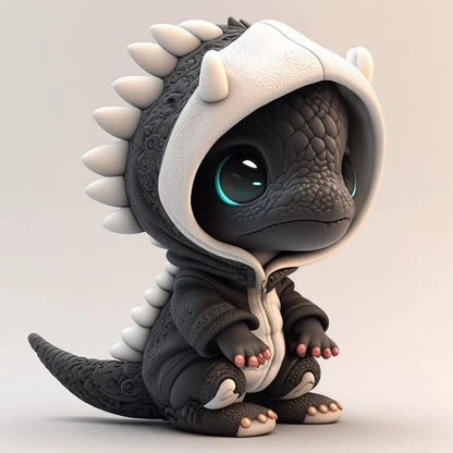 Halloween Dinosaur Resin Ornaments Cute Elf Figurines Seasonal Home Decor