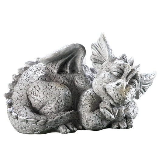 Solar powered dragon sculpture resin animal ornaments - SkyeDragon Gifts
