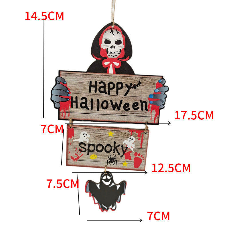 Halloween Wooden Crafts Pumpkin Tree Hanging Decorative Outdoor Garden Card Terrible - SkyeDragon Gifts