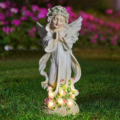 Outdoor Flower Fairy Solar Resin