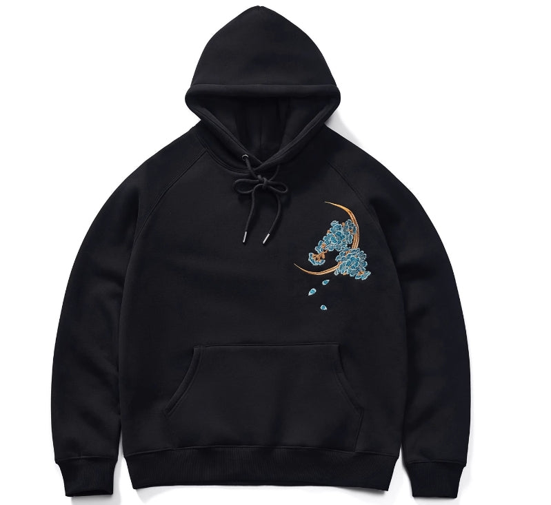 Dragon thorn hooded plus velvet thickened Yokosuka embroidery men and women couple sweatshirts trendy brand jacket tops - SkyeDragon Gifts